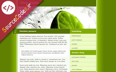 دانلود قالب html سبز رنگ تلخ و شیرین
