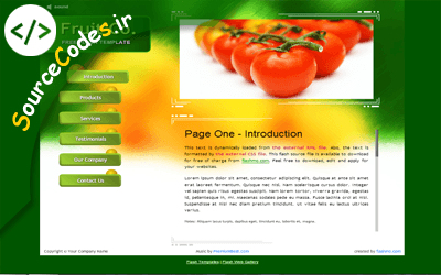 دانلود سورس قالب وب میوه ای سبز رنگ با فلش flash